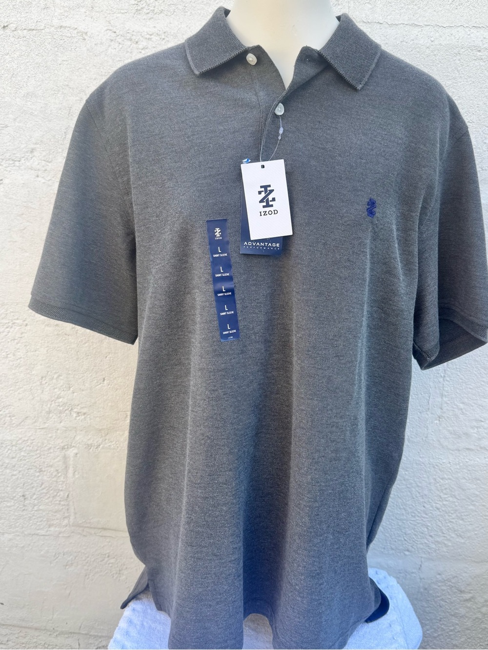 Mens gray Izod Polo short sleeve NWT